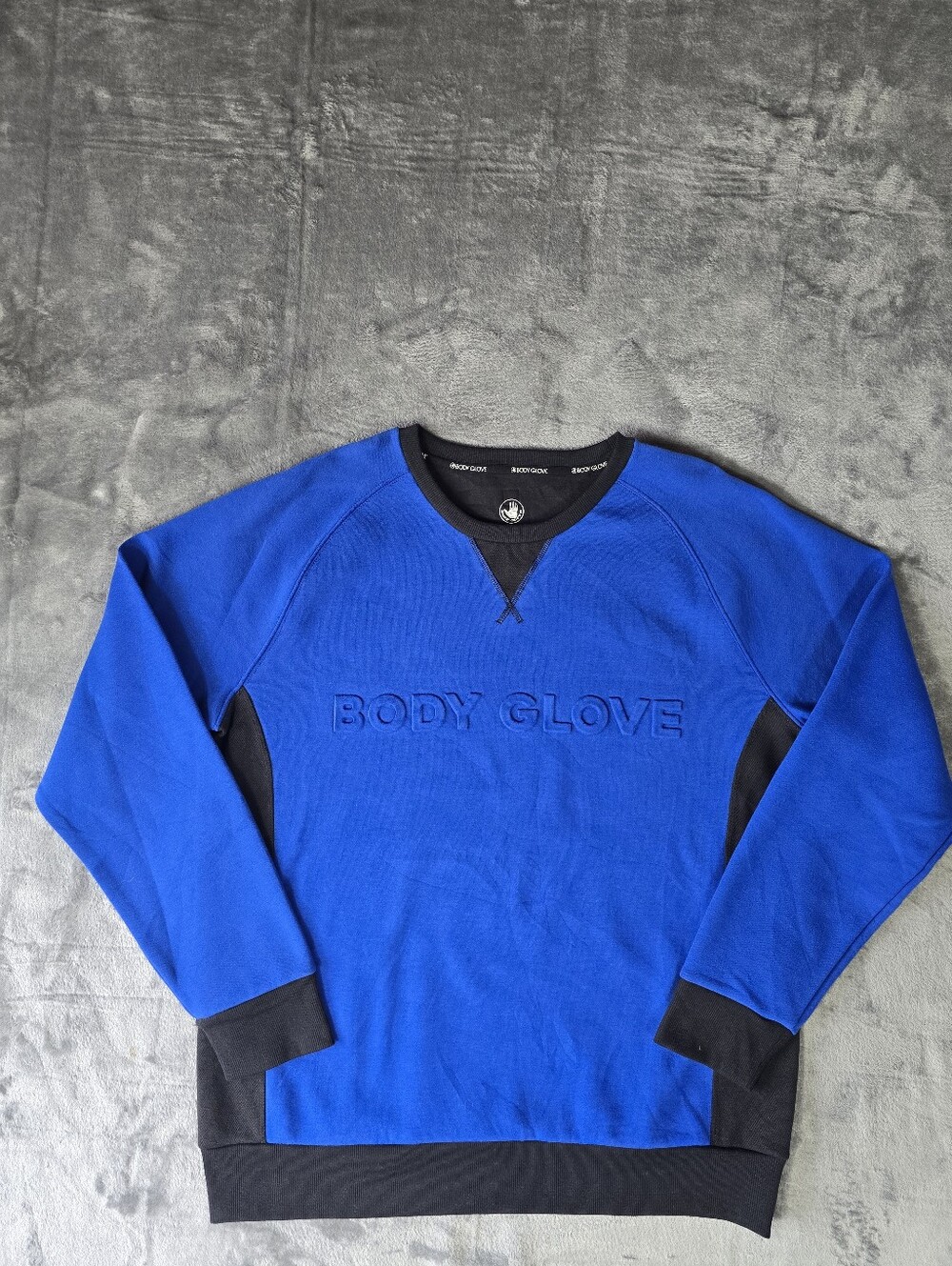 Body Glove Active Embossed Sweatshirt Size XL Blue Black